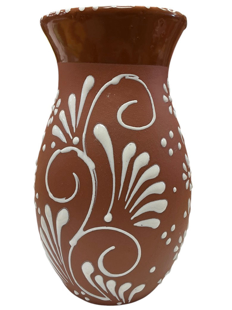 Thumbnail: Set of 6 | Talavera Rustic Brown Floral Vase Centerpieces Handmade Decor