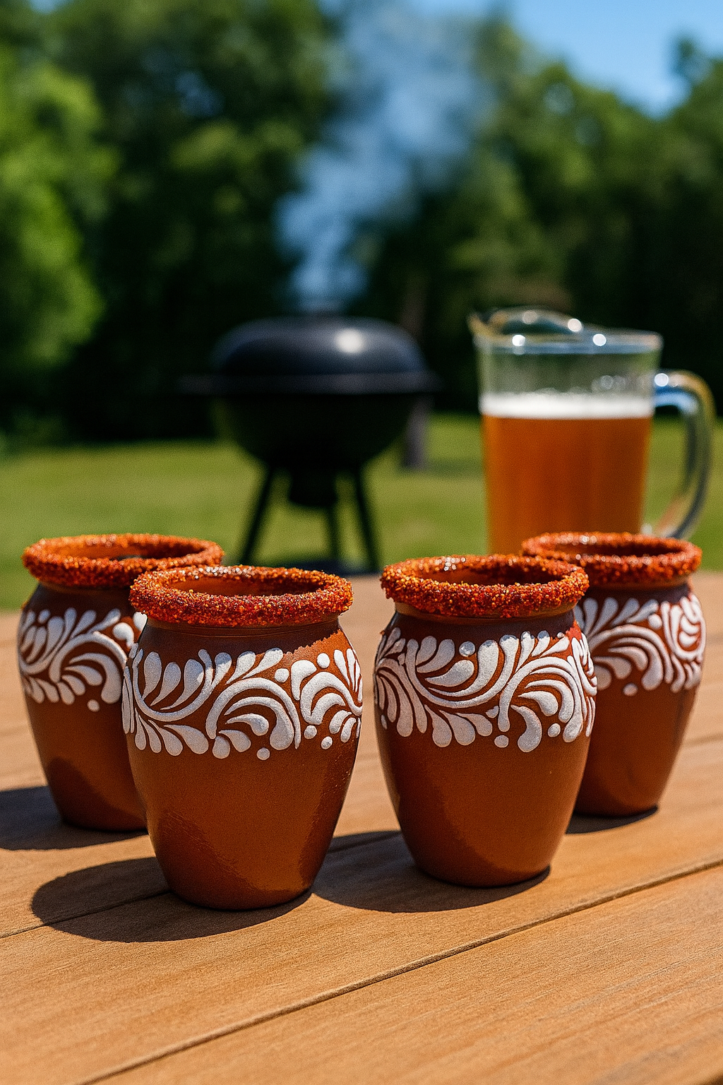 Handcrafted Small Talavera Cantarito/Flower Vase 5x3.5 – Set of 4