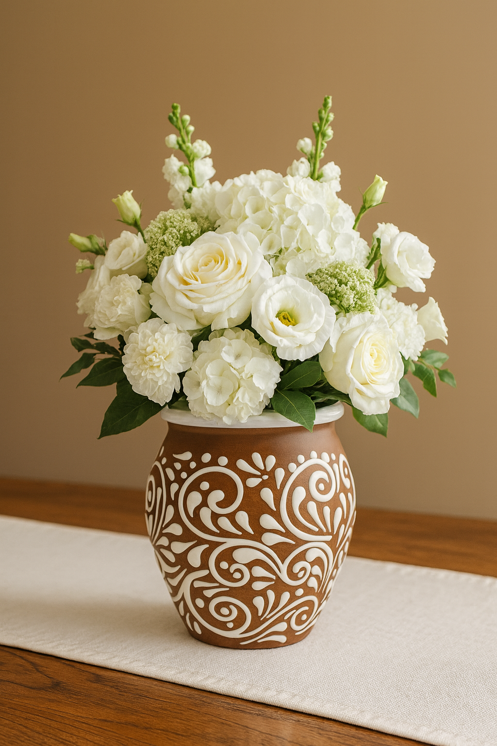 Talavera Large Cantaro | Brown & White color