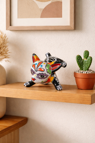 新品 オリバーガル ORANGE CHIC CHIHUAHUA Hand-Painted Talavera Día de los Muertos Chihuahua Figurine | Casa