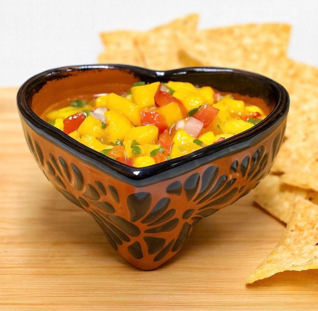 Talavera Black & Terracotta Salsa Bowl - Lead Free - 5x5x2.5”