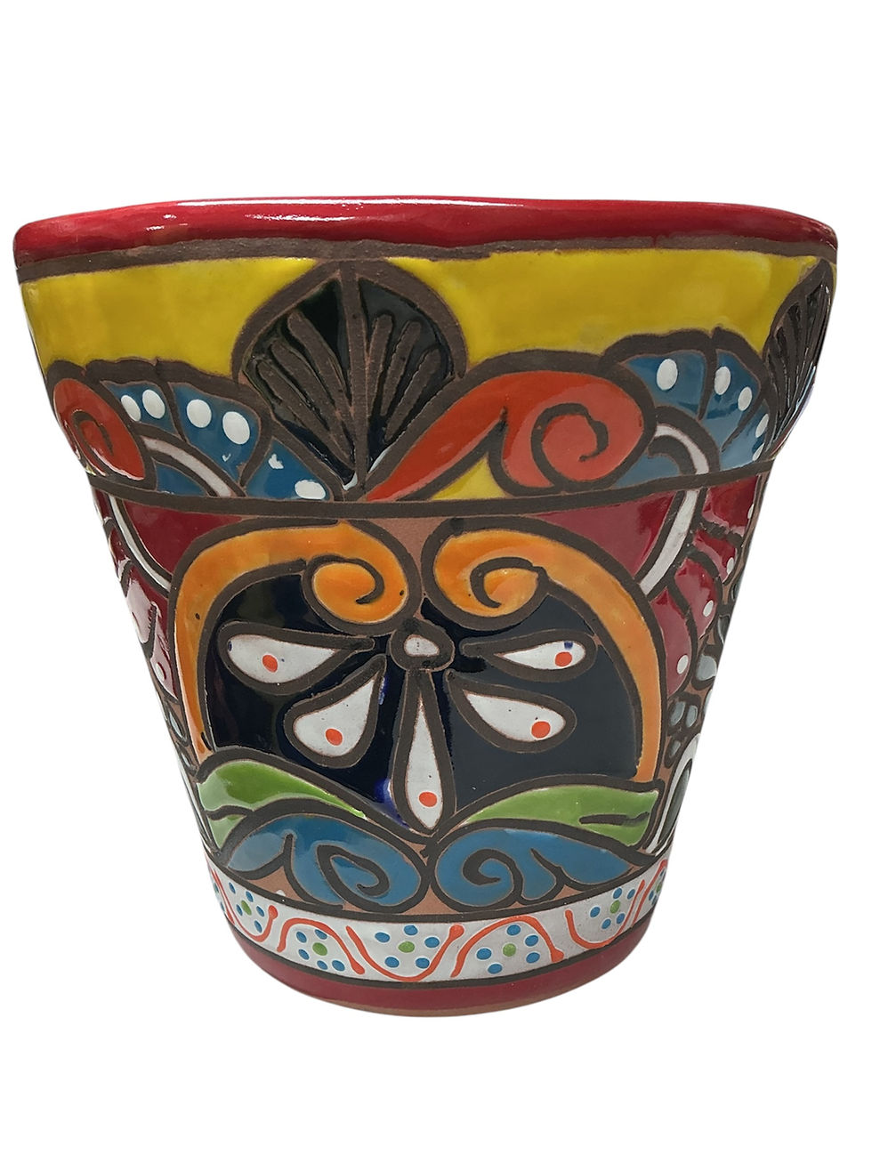 Thumbnail: Talavera Planter | Garden Accent | Red Multi Color