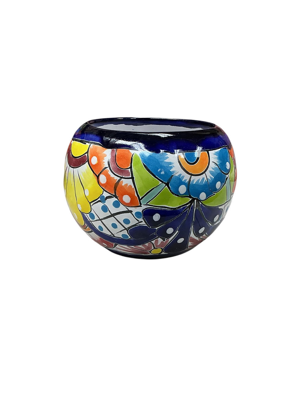 Thumbnail: Talavera Planter | Hand-Painted Mexican Talavera Pot | Blue Multi Color