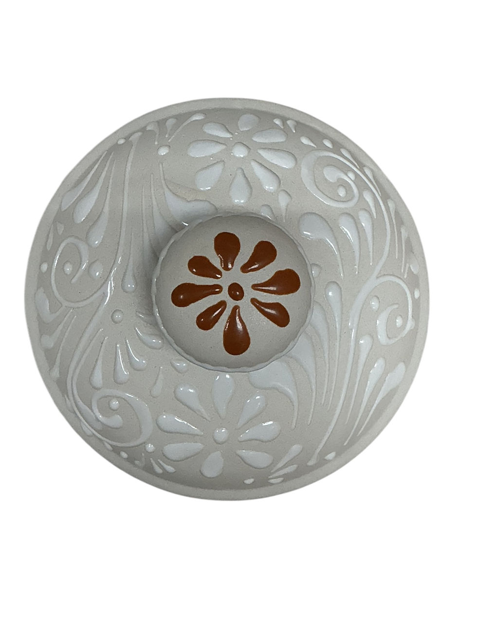 Thumbnail: Handmade White Talavera Floral Pot With Lid | Elegant Decorative Centerpiece