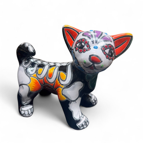 新品 オリバーガル ORANGE CHIC CHIHUAHUA Hand-Painted Talavera Día de los Muertos Chihuahua Figurine | Casa