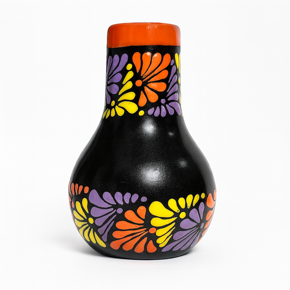 Thumbnail: Traditional Talavera Halloween Colored Mini Chimney | Black & Orange Color