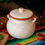Thumbnail: Talavera Pot Frijolera Diseño Flor | White and terracotta brown 