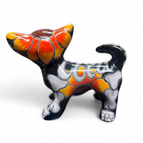 Talavera Day of the Dead Chihuahua Figurine | Casa Artesanal