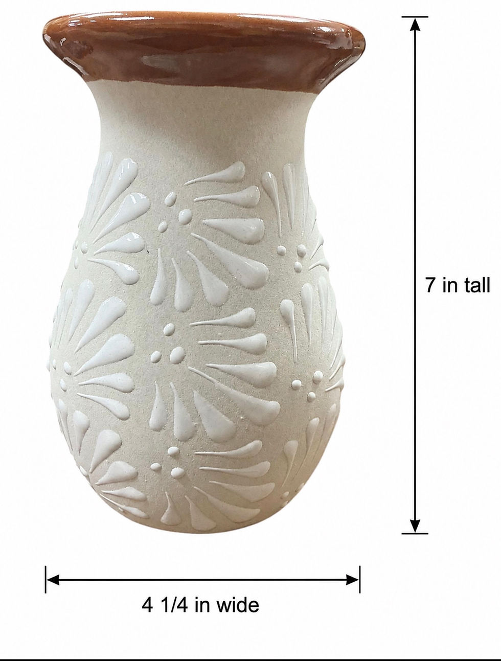 Thumbnail: Hand Painted Brown And White Flower Vase