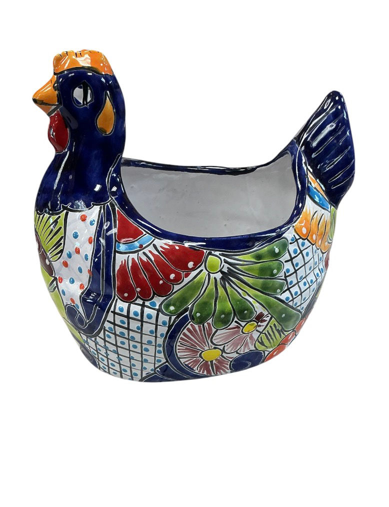 Thumbnail: Talavera Chicken Planter – Colorful Hand-Painted Ceramic Garden Pot
