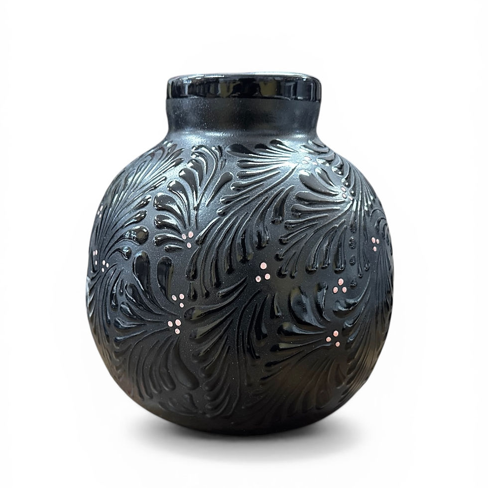 Thumbnail: Talavera Cactus Vase Mexican Flower Vase Decor | Black Color