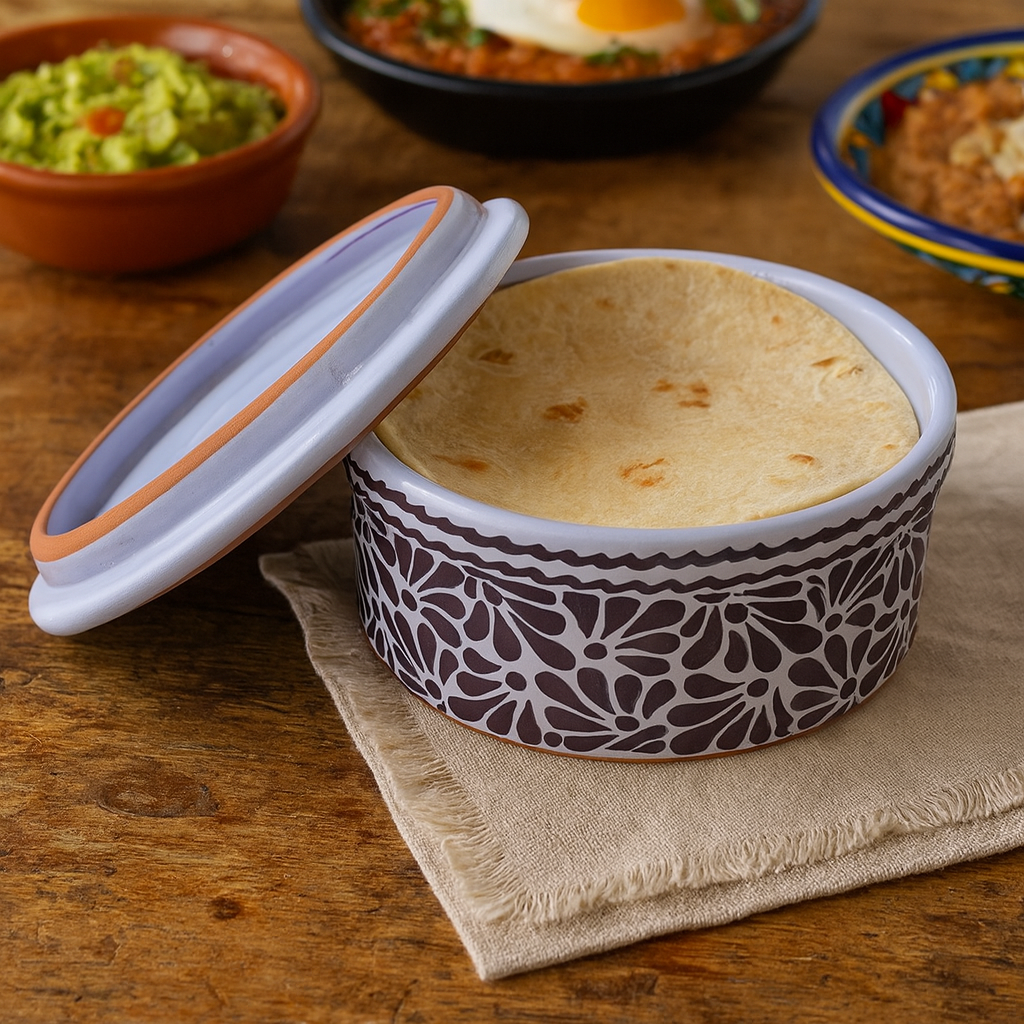 Talavera Tortilla Warmer | Violet & Purple Color