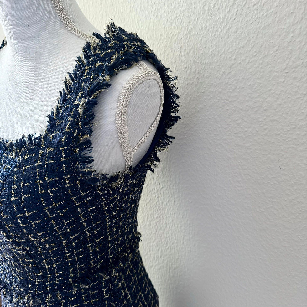 Miniature : SHEIN Robe Tweed Bleue & Dorée - NEUF