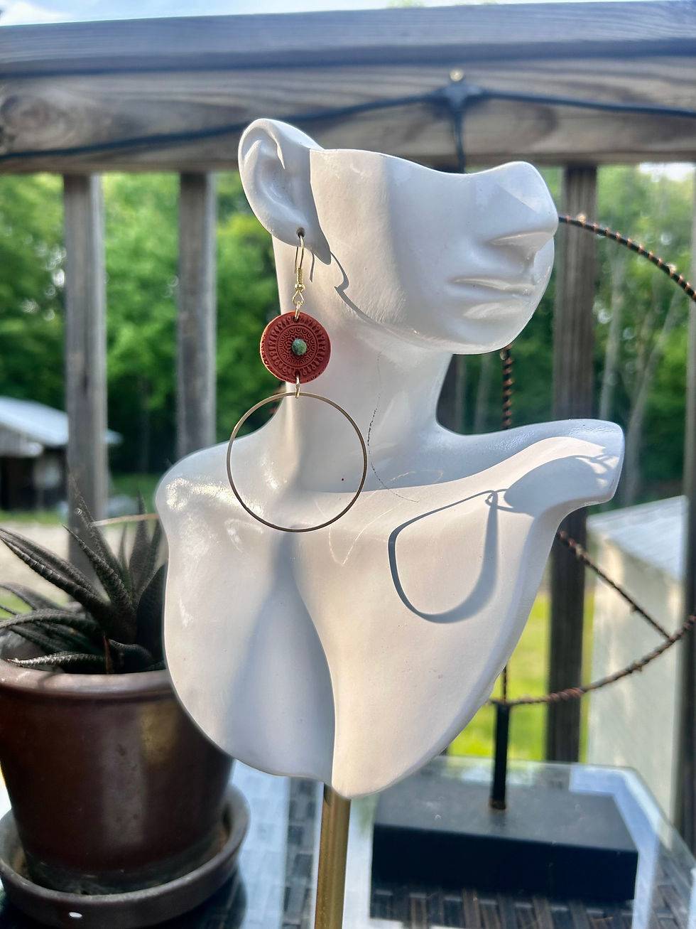 Terra Cotta Circle Gem Hoop