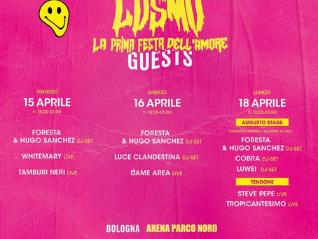 'La prima festa dell'amore' di Cosmo, tre show in programma a Bologna il 15 e 16 aprile