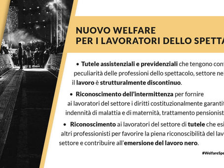 Approvato il nuovo welfare per i lavoratori dello spettacolo