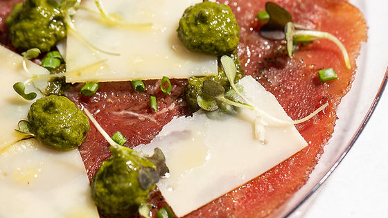 Carpaccio de Lomito con Salsa Especial de Albahaca y Limón (130g - 1 unidad)