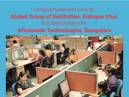 Aficionado Technologies, Bangalore, Campus Placement Drive- Courtesy by T& P Cell