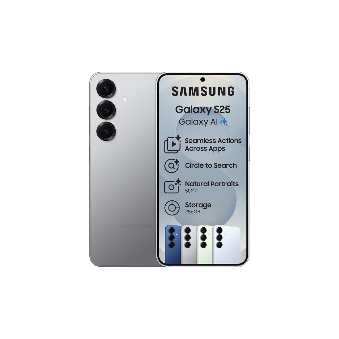 Samsung Galaxy S25 5G 12GB +256GB INT 6.2" DS SILVER SHADOW