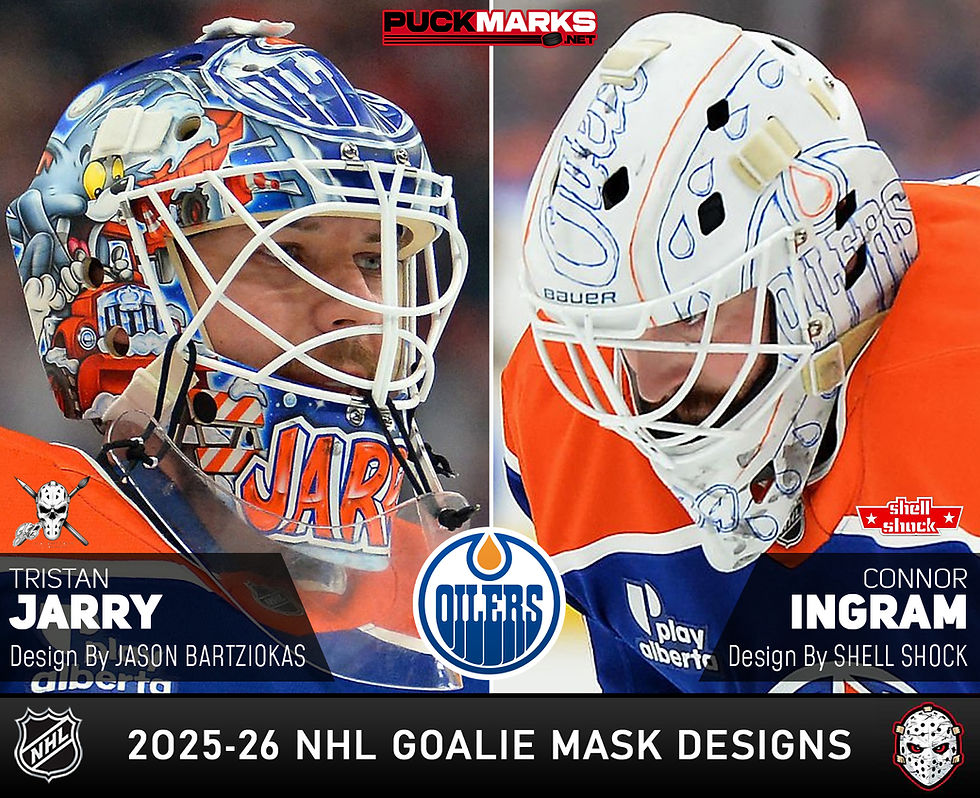 Oilers NHL Goalie Mask Design 2025-26 Art History
