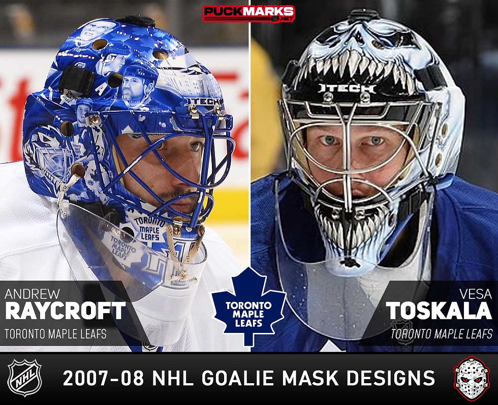 Toronto Maple Leafs - Puck Marks - NHL Goalie Mask Design History - 2007-08