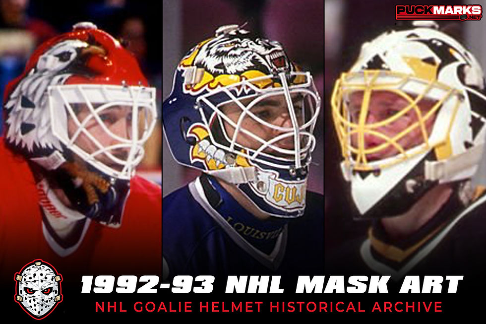 1992-93 NHL Mask Designs - Goalie Helmet Art Historical Archive Database