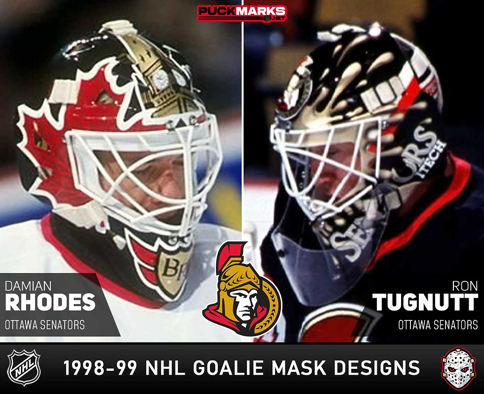 Ottawa Senators - Puck Marks - NHL Goalie Mask Design History - 1998-99