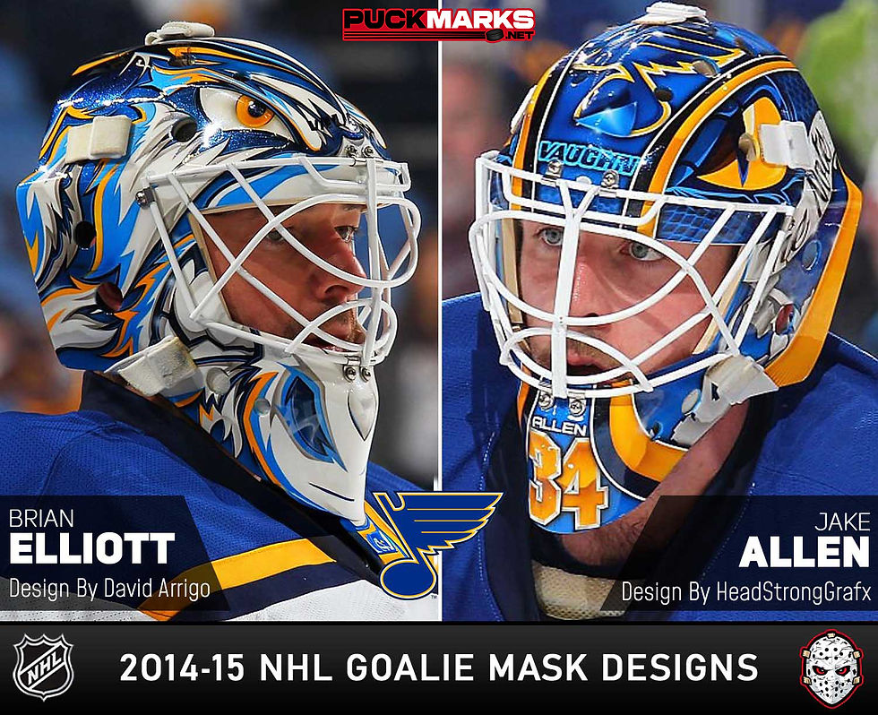 Blues-NHL Goalie Mask Design 2014-15 Art History