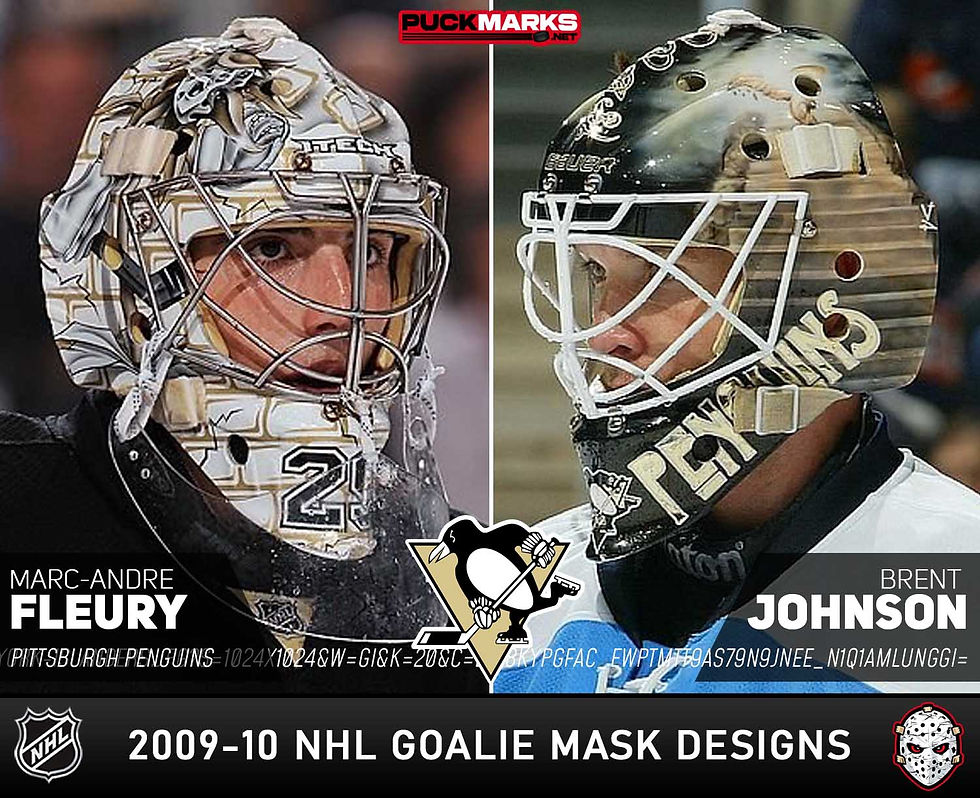 Pittsburgh Penguins - Puck Marks - NHL Goalie Mask Design History - 2009-10