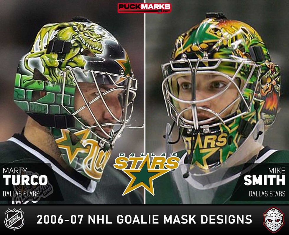 Dallas Stars - Puck Marks - NHL Goalie Mask Design History - 2006-07