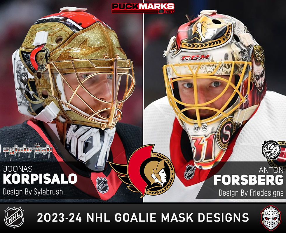 Ottawa Senators -NHL Goalie Mask Design 2023-24