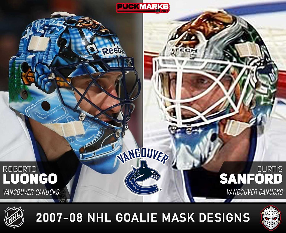 Vancouver Canucks - Puck Marks - NHL Goalie Mask Design History - 2007-08