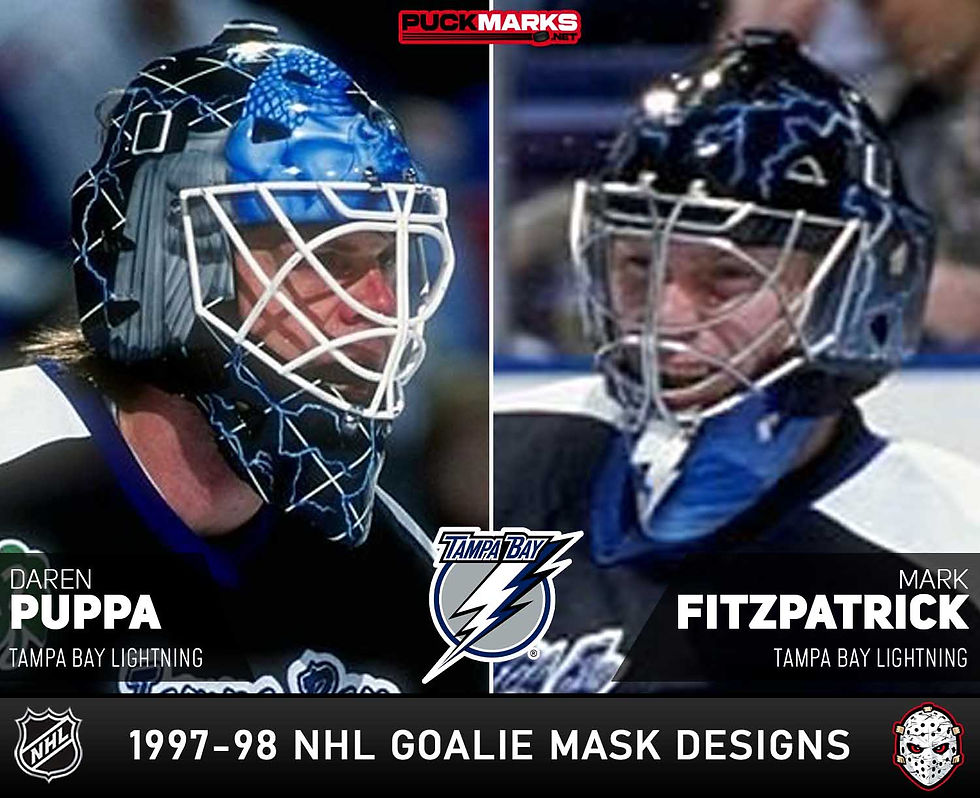 Tampa Bay Lightning - Puck Marks - NHL Goalie Mask Design History - 1997-98