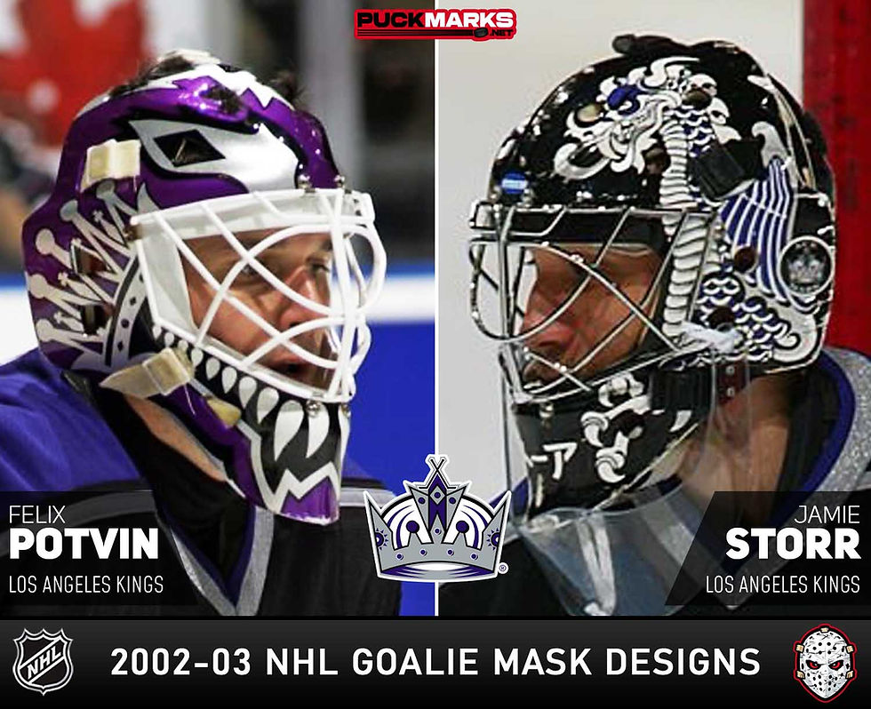 Los Angeles Kings - Puck Marks - NHL Goalie Mask Design History - 2002-03