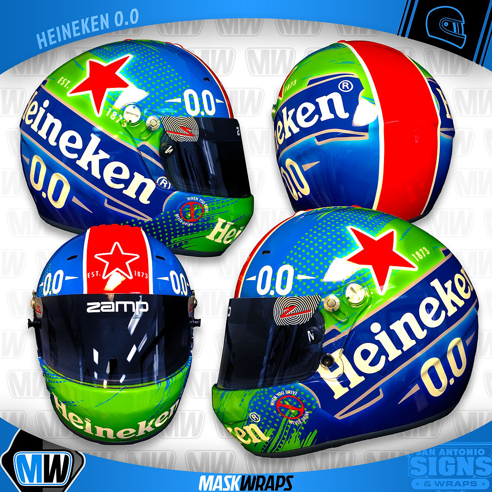 Go-Karting Helmet Vinyl Wraps | Custom Design for Motorsports Race Masks