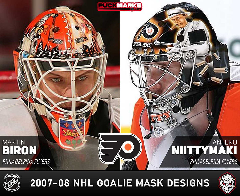 Philadelphia Flyers - Puck Marks - NHL Goalie Mask Design History - 2007-08