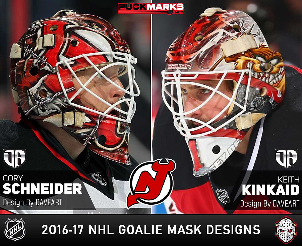 Devils-NHL Goalie Mask Design 2016-17 Art History