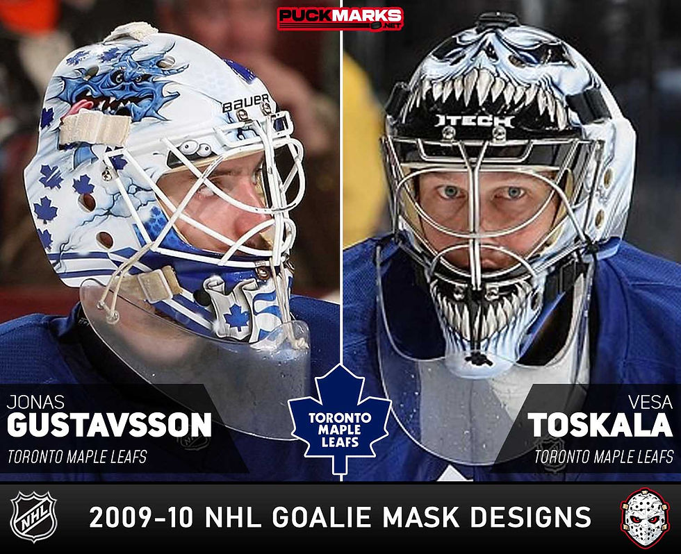 Toronto Maple Leafs - Puck Marks - NHL Goalie Mask Design History - 2009-10