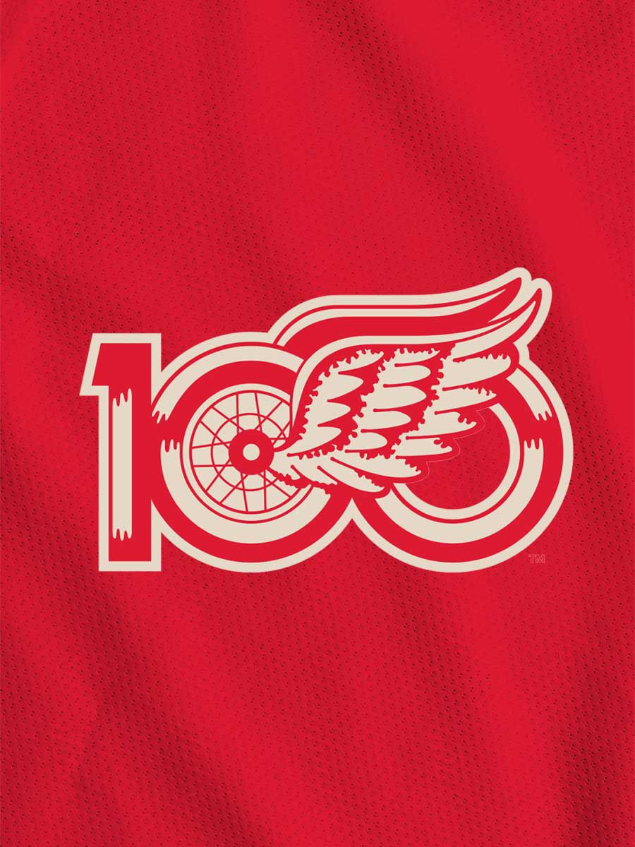 Detroit Red Wings - NHL 100th Anniversary Logo Jersey Wallpaper 2026