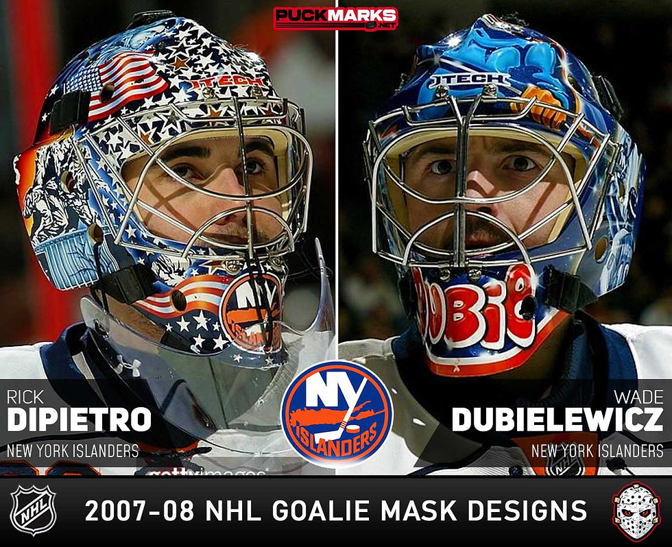 New York Islanders - Puck Marks - NHL Goalie Mask Design History - 2007-08