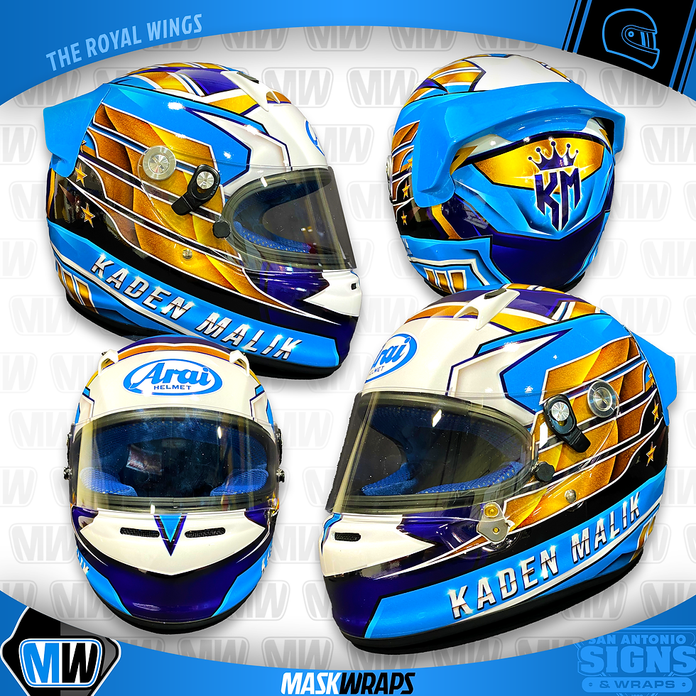 Go-Karting Helmet Vinyl Wraps | Custom Design for Motorsports Race Masks