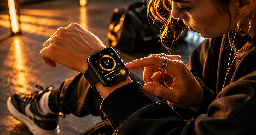 Danseur urbain regardant sa progression sur un écran connecté — gamification appliquée au sport et à la danse