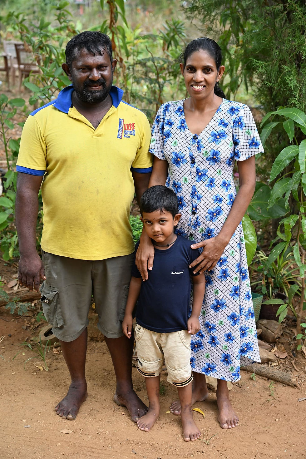 Anuruddhika, Ajith and their youngest son.