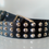 Thumbnail: FULL ROUND CHROME PYRAMID STUD LEATHER BELT