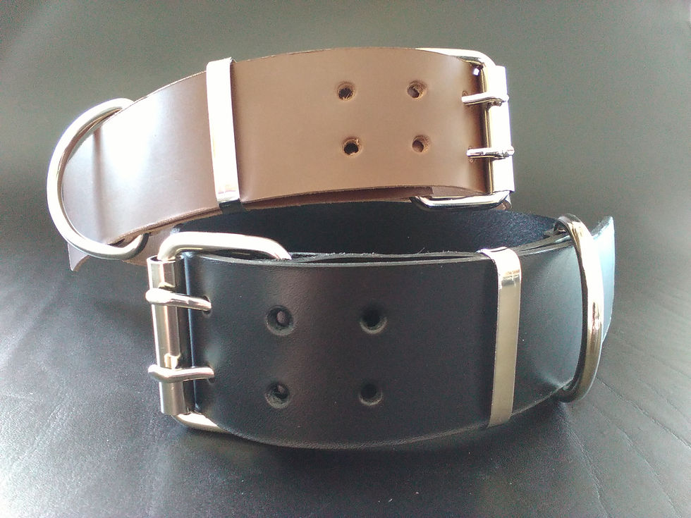 Thumbnail: 5CM WIDE - ITALIAN LEATHER DOG COLLAR