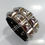 Thumbnail: DOUBLE SQUARE CHROME PYRAMID STUD WRISTBAND
