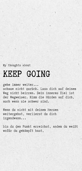 KEEP GOING meaning