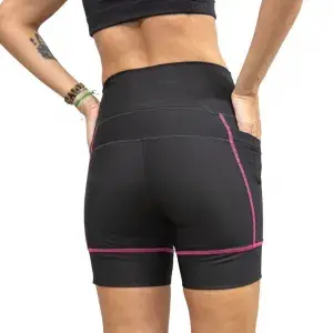 Miniatura: Short Esportivo Feminino Trail Costura Rosa