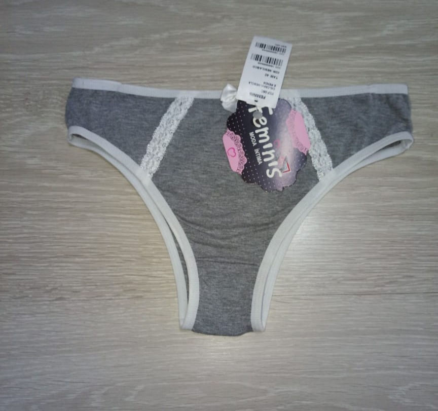 Calcinha Tanga Mescla e Renda Fiminis - 06C