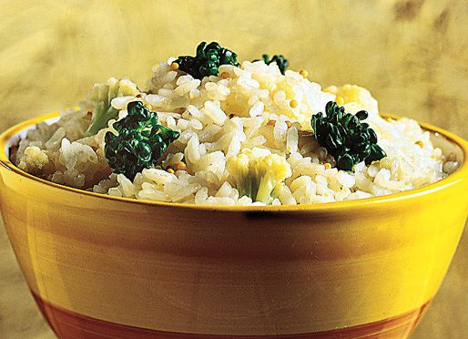 RISOTO DE COUVE FLOR E COGUMEL